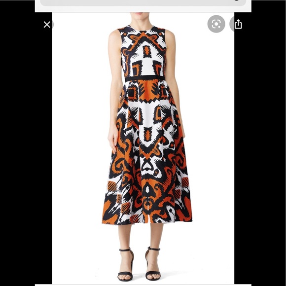 LK BENNETT Andrea Aztec Print Linen/Silk Dress - Picture 16 of 16